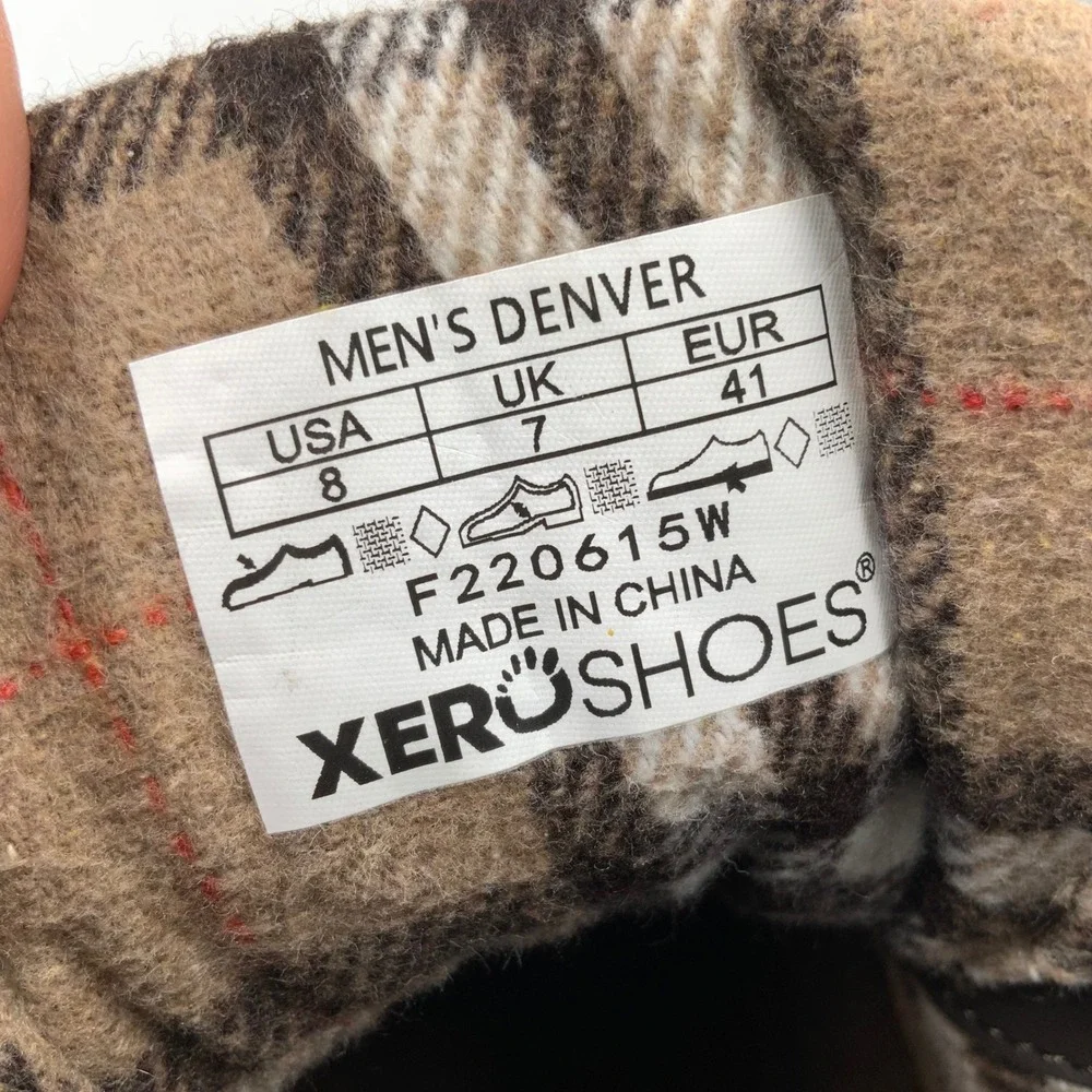 Xero Shoes Denver Mens 8 Brown Canvas Minimalist Barefoot Winter Boots F220615W